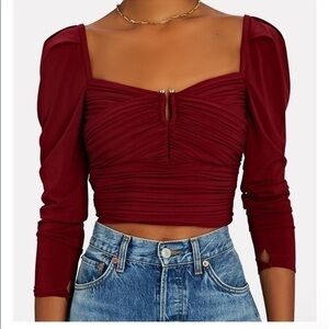 Self-Portrait Jersey Gathered Top